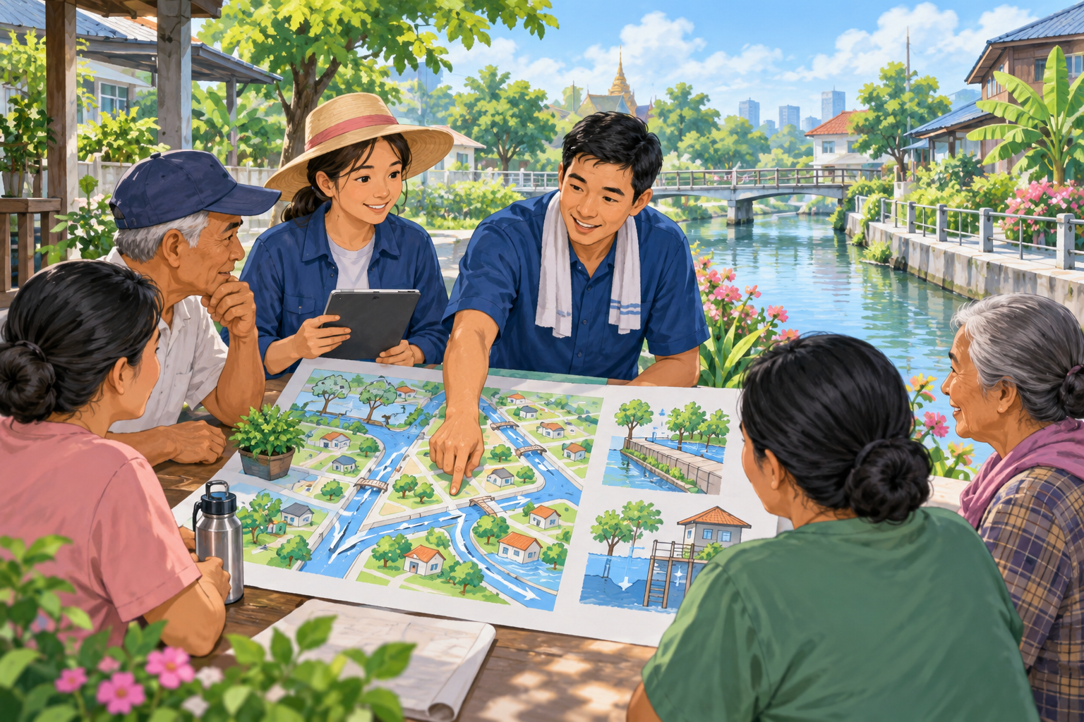 ลาดบัวหลวงพร้อมรับน้ำ ดูแลคลองและทางระบายน้ำ